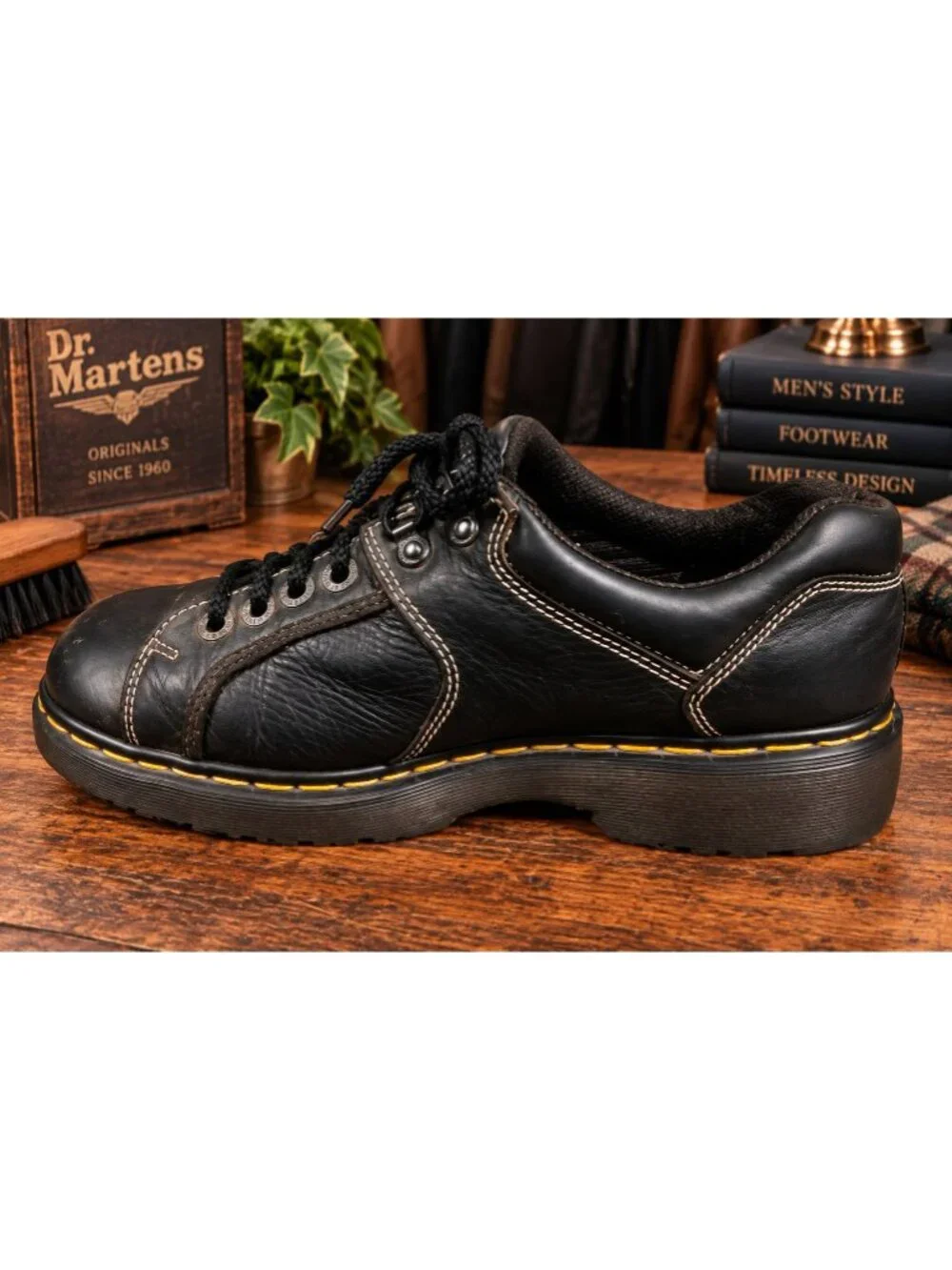 Vintage Dr Martens 9351 Men's 10 Black Leather Ridgeback Oxford Made England